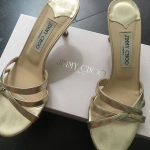 Gold Jimmy Choo Strappy Sandals